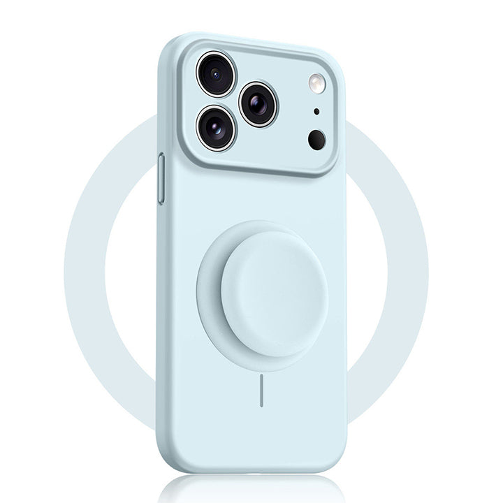 Solid Color Liquid Silicone Case with Kickstand