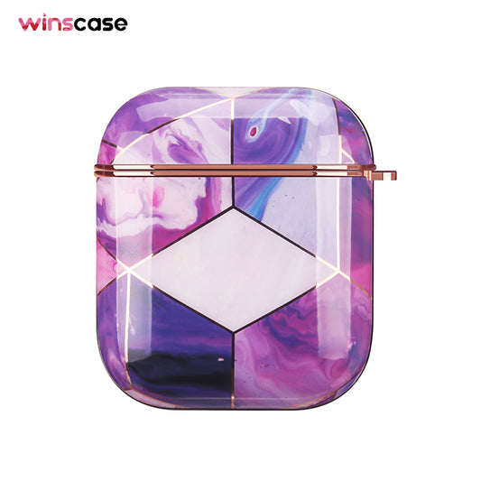 Airpods | Caja de mármol púrpura de galvanoplastia