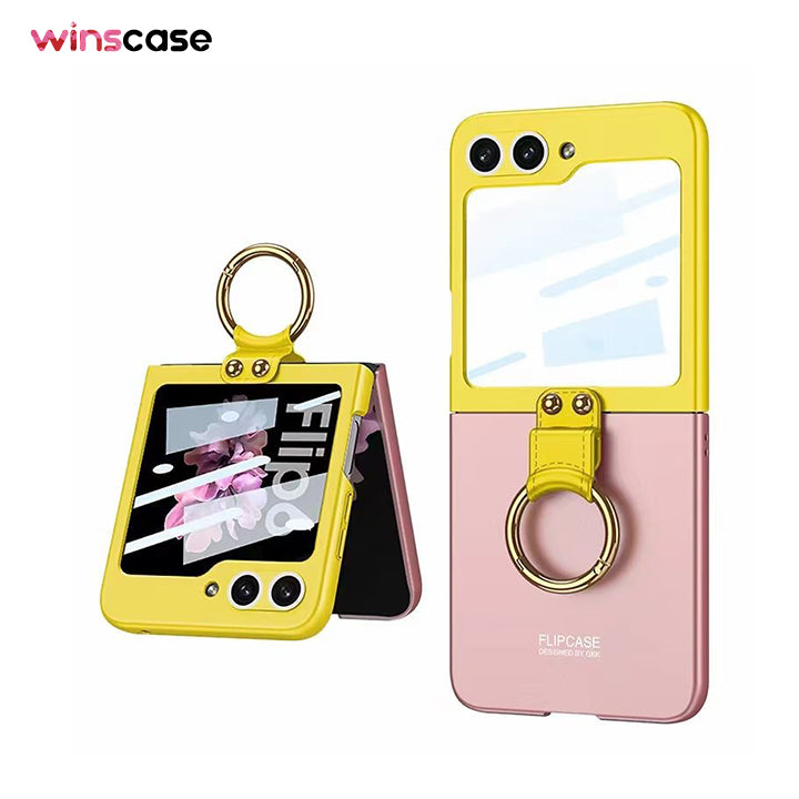 Samsung Galaxy Z Flip6 | Contrast Color Ring Buckle Stand Phone Case