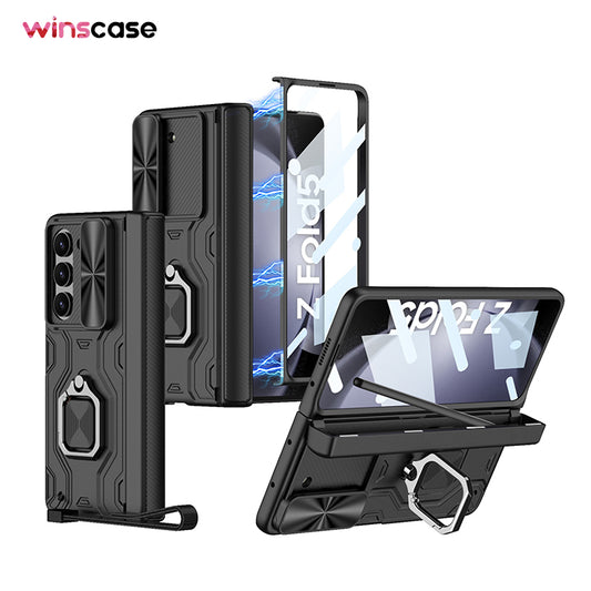 Samsung Series | Galaxy Z Fold5 Lens Sliding Window Protective Ring Buckle Phone Case