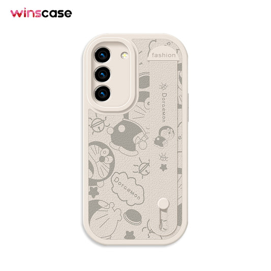 Serie Samsung | Funda para teléfono con pulsera de piel de cordero Doraemon