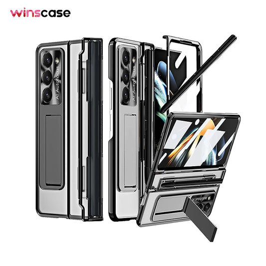 Samsung Galaxy Z Fold Series | Electroplated Transparent Mobile Phone Case with Pen Slot