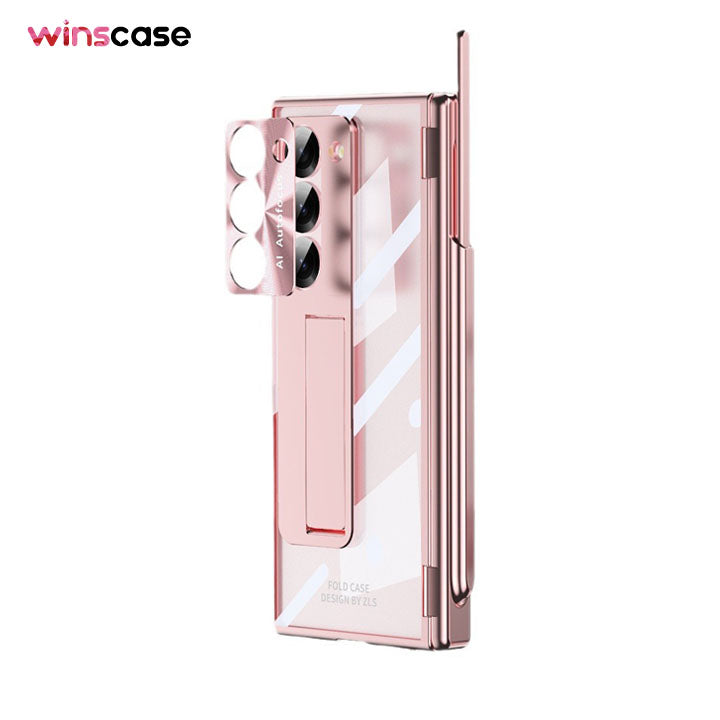 Samsung Galaxy Z Fold Series | Electroplated Transparent Double Hinge Phone Case