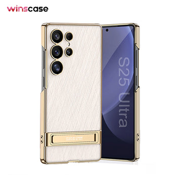 Samsung Series | Luxurious Gold Filigree Silver Brocade Holder Leather Case