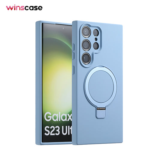 Serie Samsung Magsafe | Caja plegable del teléfono del soporte del silicón líquido 