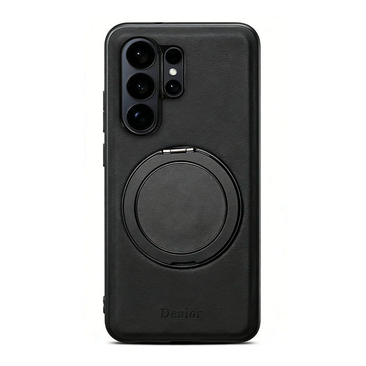 Rotating Ring Leather Case with MagSafe