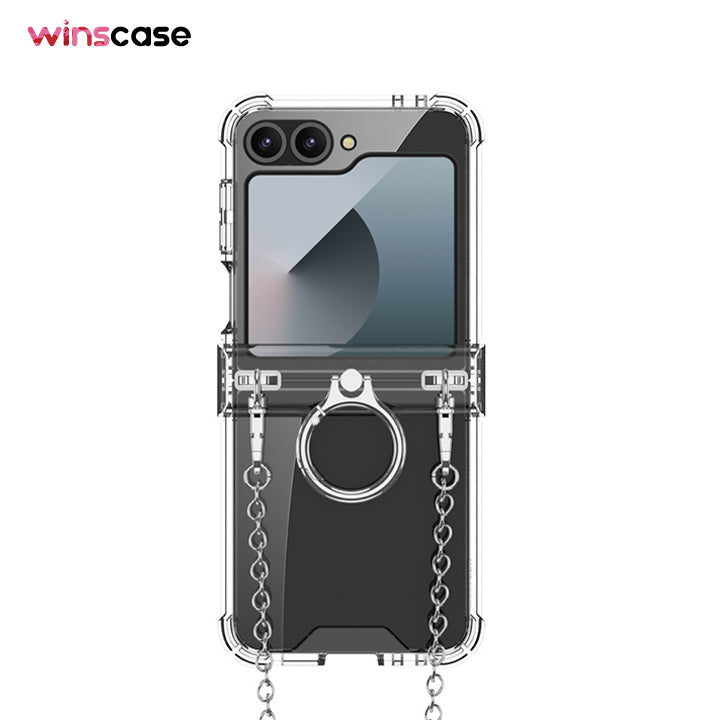 Samsung Galaxy Z Flip Series | Cross-Body Chain Transparent Mobile Phone Case