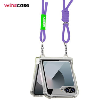 Samsung Galaxy Z Flip Series | Adjustable Lanyard Transparent Phone Case