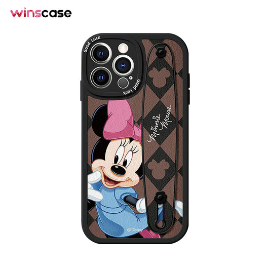 Serie de iPhone | Funda para teléfono con soporte para pulsera de Disney Mickey Minnie