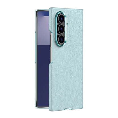 Electroplated Gold-Edged Leather Case with MagSafe