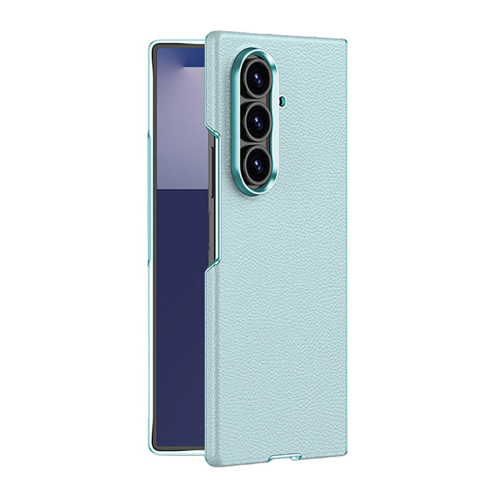 Electroplated Gold-Edged Leather Case with MagSafe