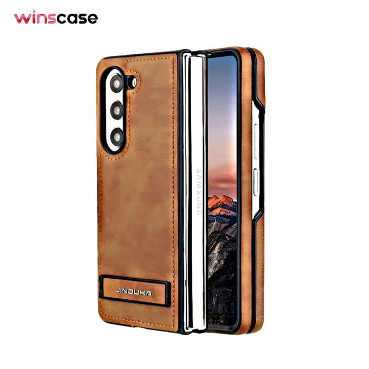 Samsung Galaxy Z Fold Series | Folding Stand Business Leather Case