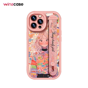 iPhone Series | Fashion Beauty Wristband Holder Leather Phone Case