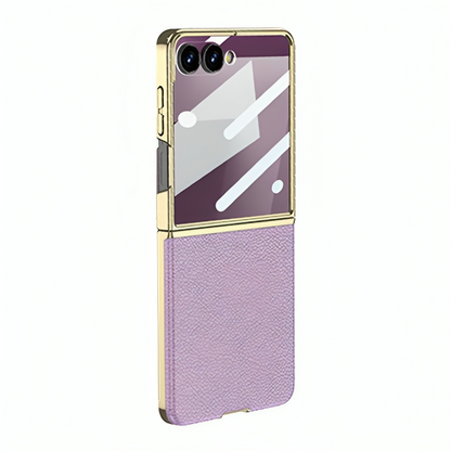 Electroplated Gold-Edged Leather Case