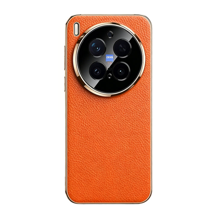 Electroplated Genuine Leather Pebbled Case