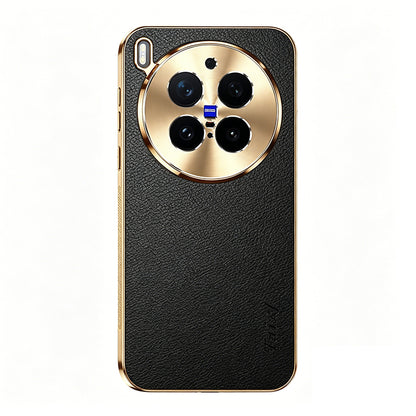 Electroplated Gold-Edged Leather Case