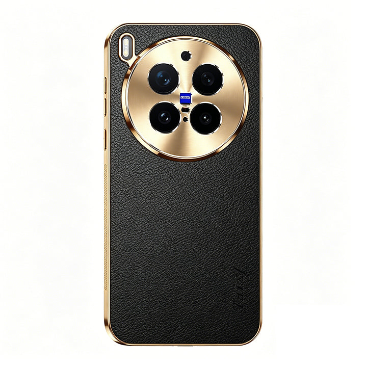 Electroplated Gold-Edged Leather Case