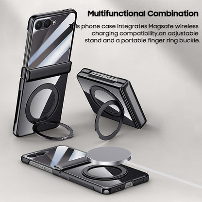 Rotating Bracket Electroplated Clear Case with MagSafe