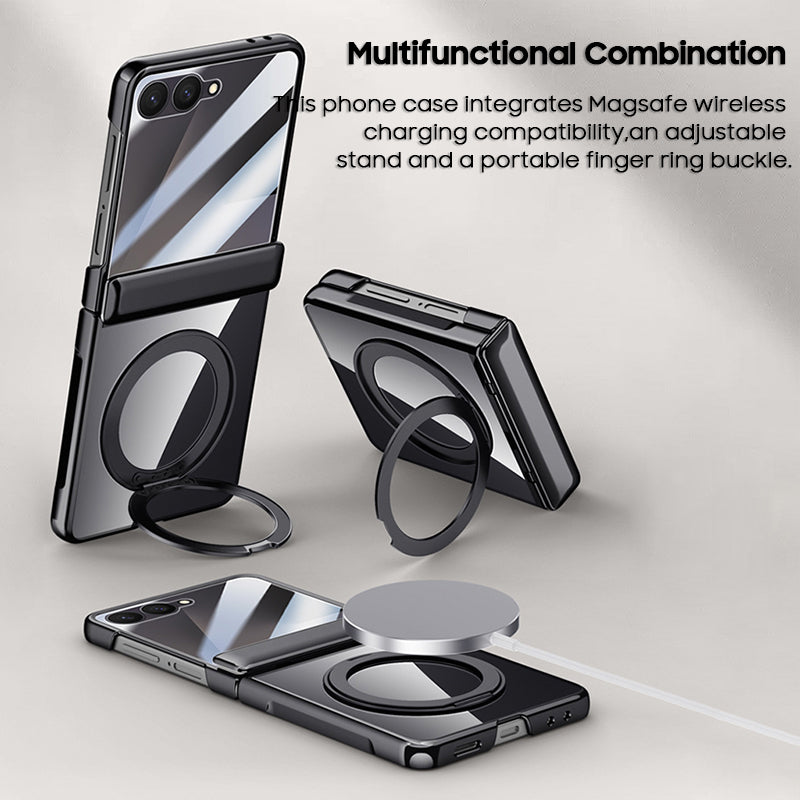 Rotating Bracket Electroplated Clear Case with MagSafe