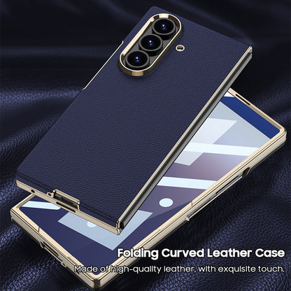 Electroplated Gold-Edged Leather Case