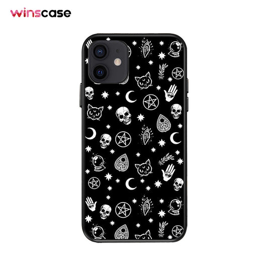Halloween Series | iPhone Liquid Silicone Painted Soft Case - Owl & skull