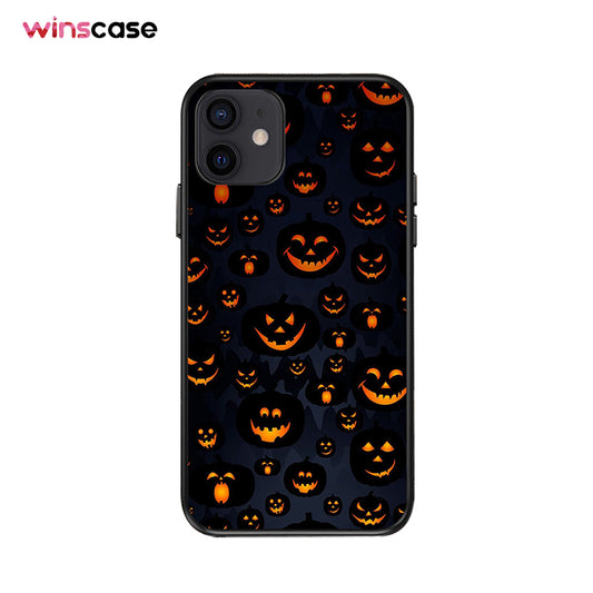 Halloween Series | iPhone Liquid Silicone Painted Soft Case - Multi-devil Pumpkin
