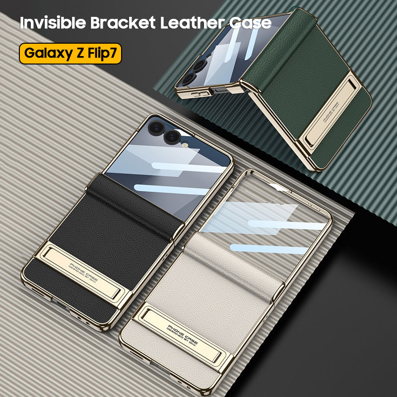 Invisible Bracket Leather Case
