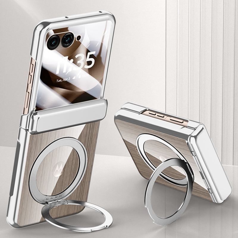 Rotating Bracket Electroplated Clear Case with MagSafe