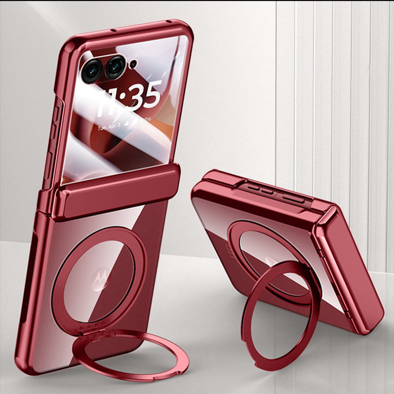 Rotating Bracket Electroplated Clear Case with MagSafe