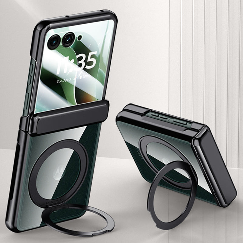 Rotating Bracket Electroplated Clear Case with MagSafe