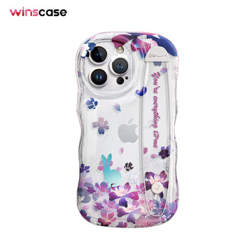 iPhone Series | “Sakura Series” Design Anti-fall Soft Silicone Transparent Wristband Phone Case