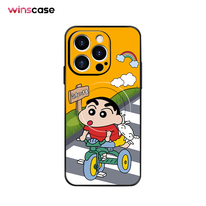 iPhone MagSafe Series | Original Design "Doraemon" Cartoon Leather Phone Case