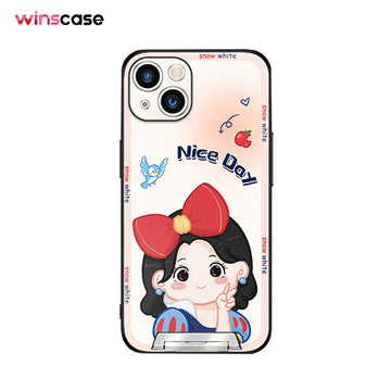 iPhone Invisible Bracket Series | "Snow White" Cartoon Matte Phone Case