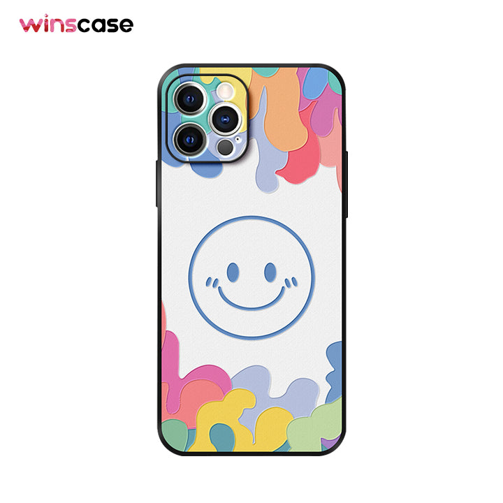 iPhone MagSafe Series | "Watercolor Smiley Face" Leather Phone Case