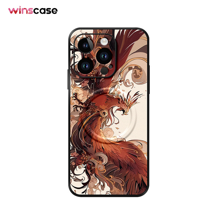iPhone MagSafe Series | Original Design "Phoenix Dragon" Cartoon Leather Phone Case