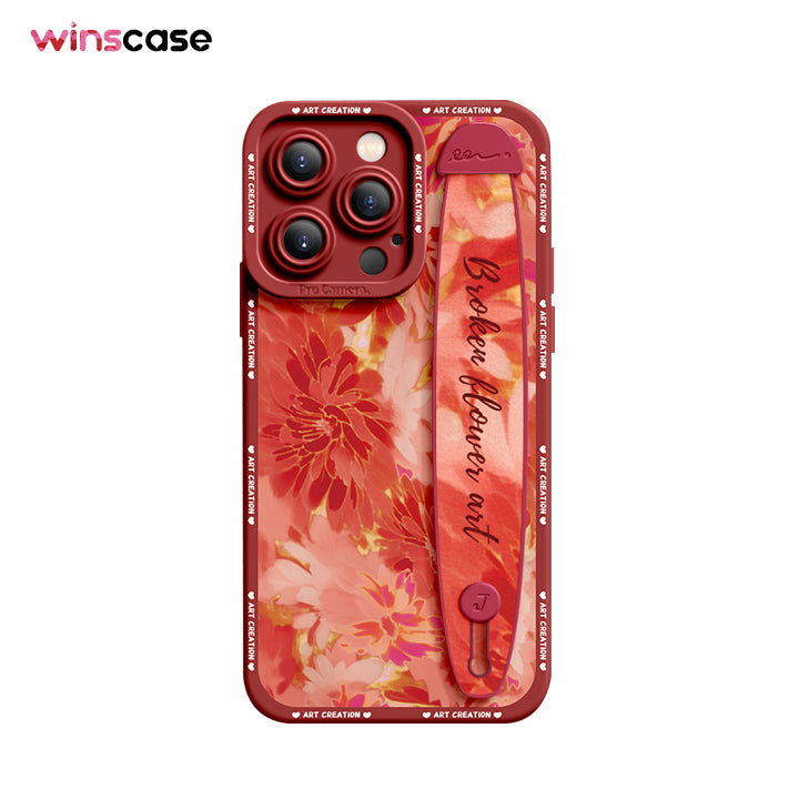 iPhone Series | “Flower Series”  Liquid Silicone Wristband Phone Case