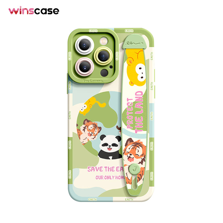iPhone Series | “Cute Animals”  Liquid Silicone Wristband Phone Case